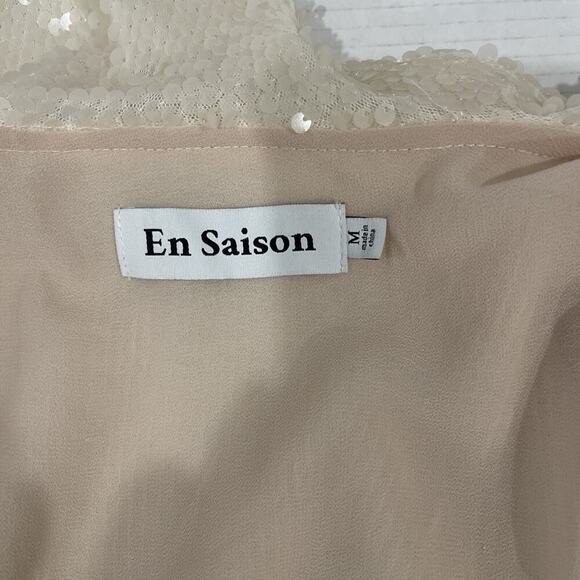 EN SIASON Sequin Crop Jacket Top Fairy Goddess Long Sleeve Mesh Romantic Med NEW - Picture 8 of 14